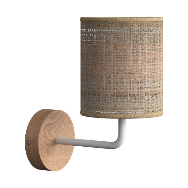 Lámpara o aplique de pared Wood en madera con pantalla de tela tipo farol