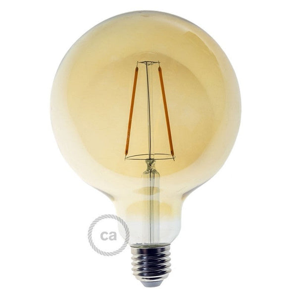 Bombillo dorado LED Globo G125 de 4W decorativo vintage y luz cálida