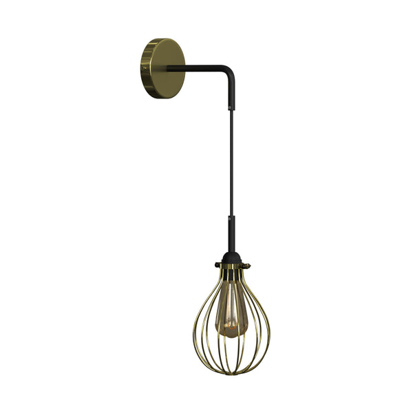 Lámpara Metal tipo farol con cable y jaula Drop, o aplique de pared colgante