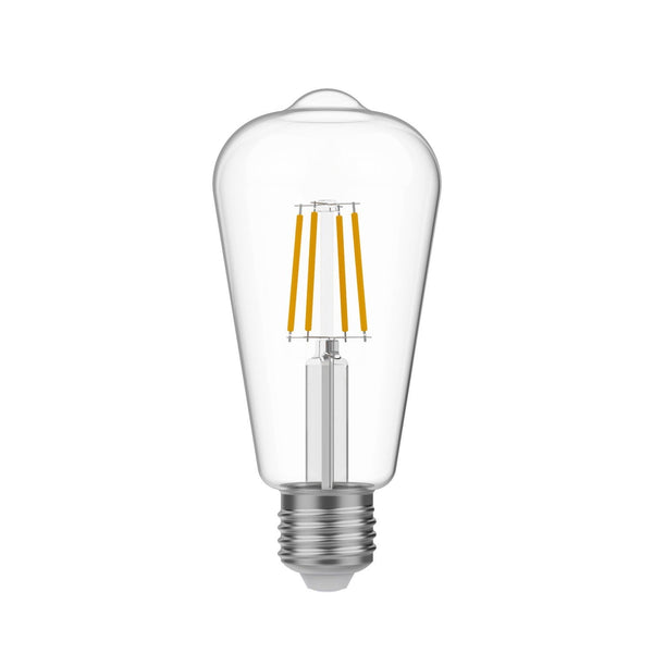 Bombillo Transparente LED Edison ST64 Filamento recto 4W Vintage luz cálida