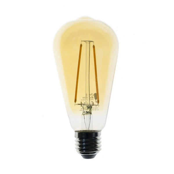 Bombillo dorado LED atenuable Edison ST64 de 4W filamento recto con luz cálida 2200ºK