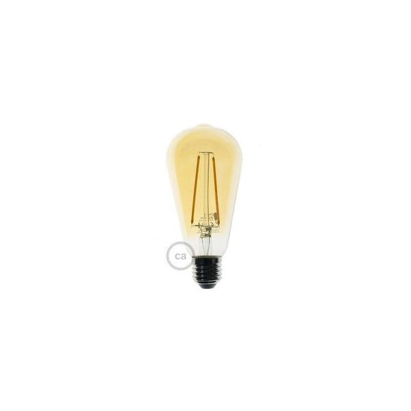 Bombillo LED Edison ST64 filamento recto 4W luz cálida