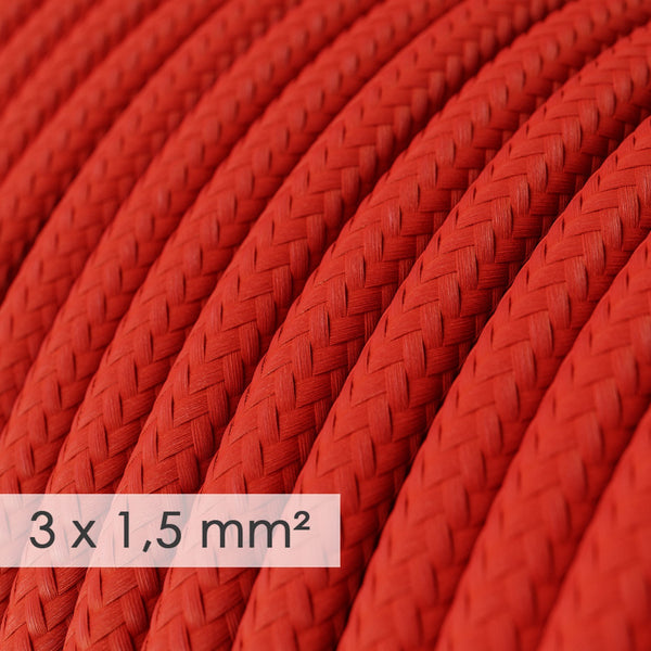 Cable redondo cal. 14 tejido en rojo - RM09
