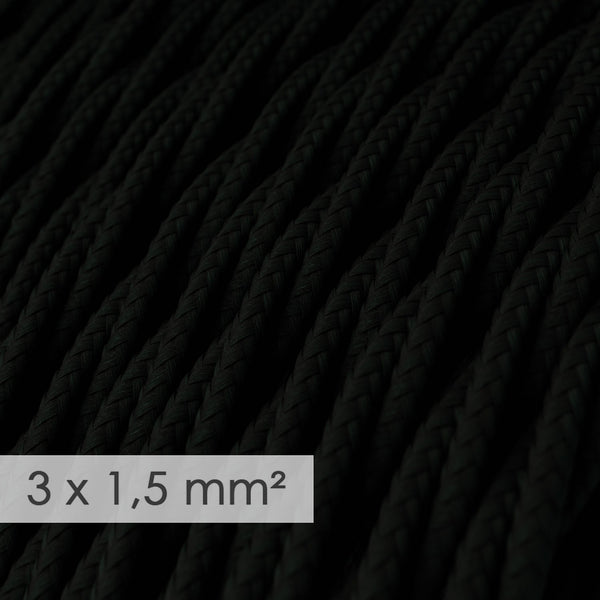 Cordón XL ø16mm tejido en negro - TM04