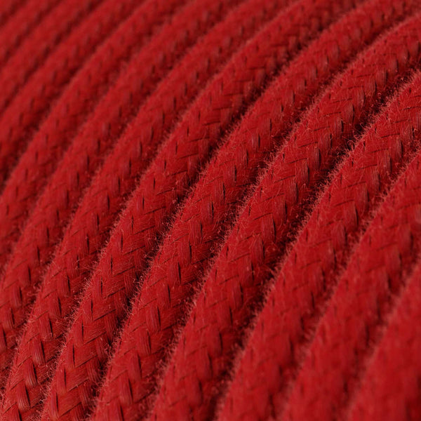 Cable redondo tejido en algodón rojo fuego - RC35