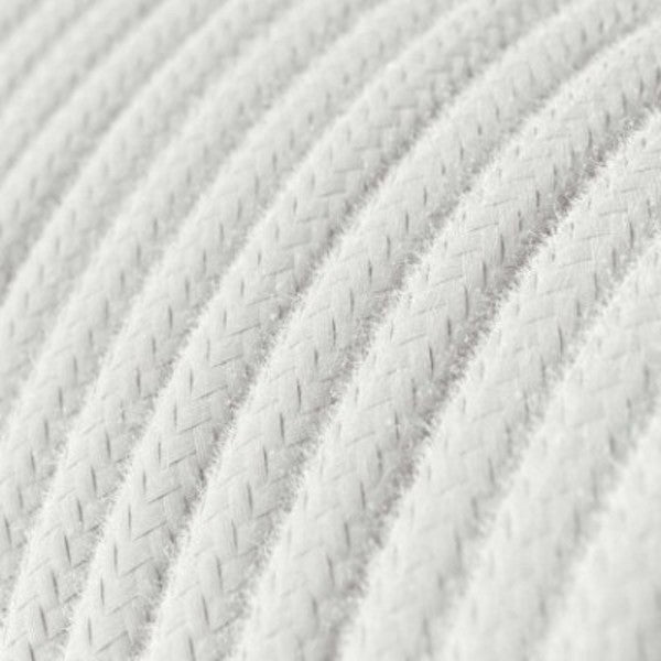 Cable redondo tejido en algodón blanco - RC01