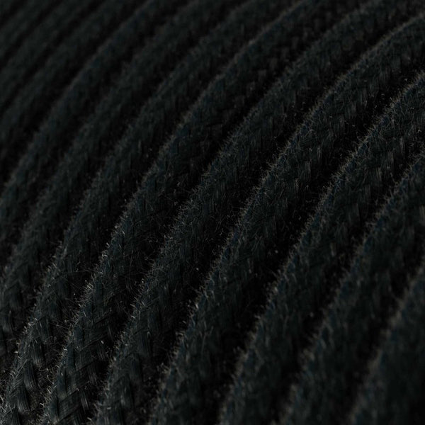 Cable redondo tejido en algodón negro - RC04