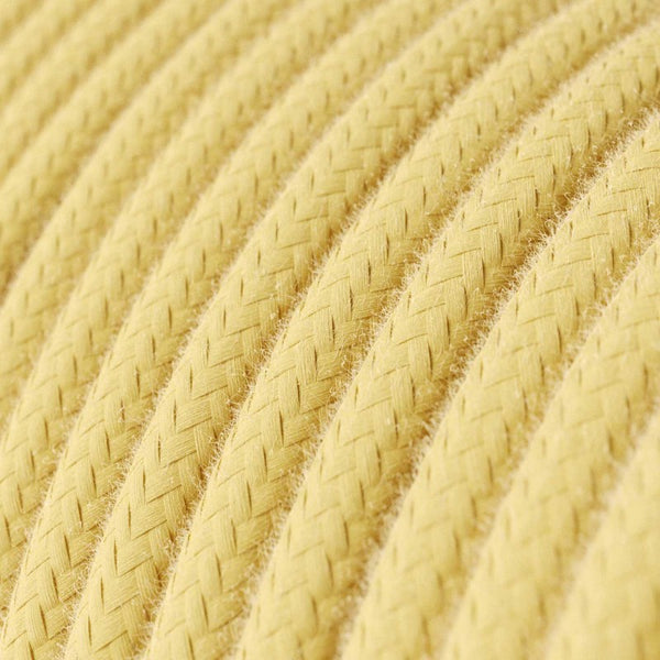 Cable redondo tejido en algodón amarillo pastel - RC10