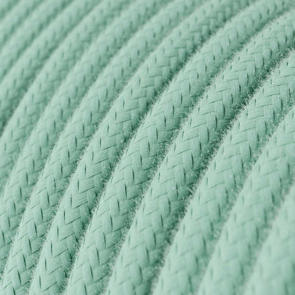 Cable redondo tejido en algodón verde menta - RC34