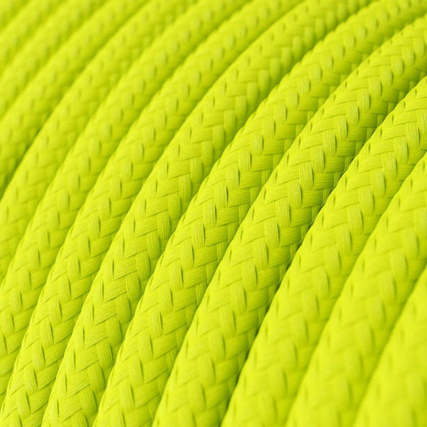 Cable redondo tejido en amarillo fluorescente - RF10
