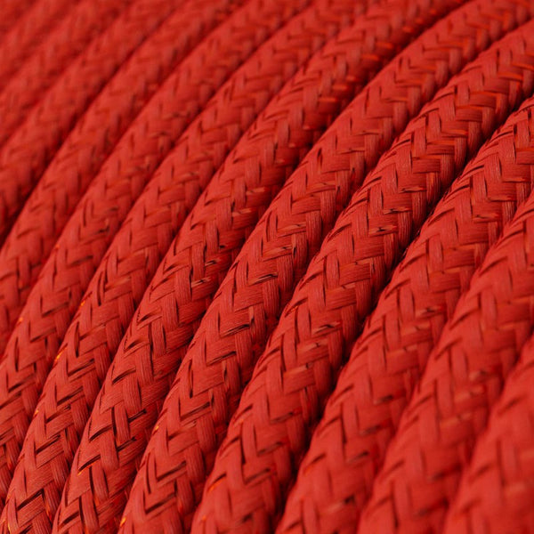 Cable redondo tejido en rojo brillante - RL09