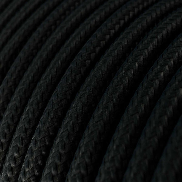 Cable redondo tejido en negro - RM04