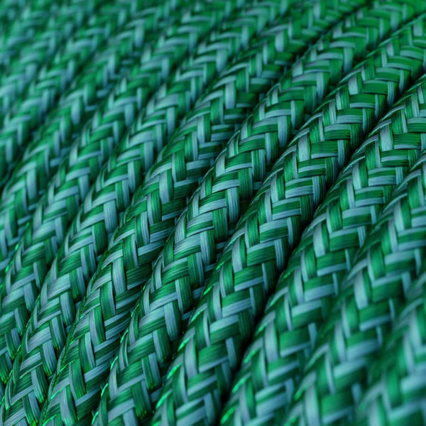 Cable redondo tejido en esmeralda - RM33