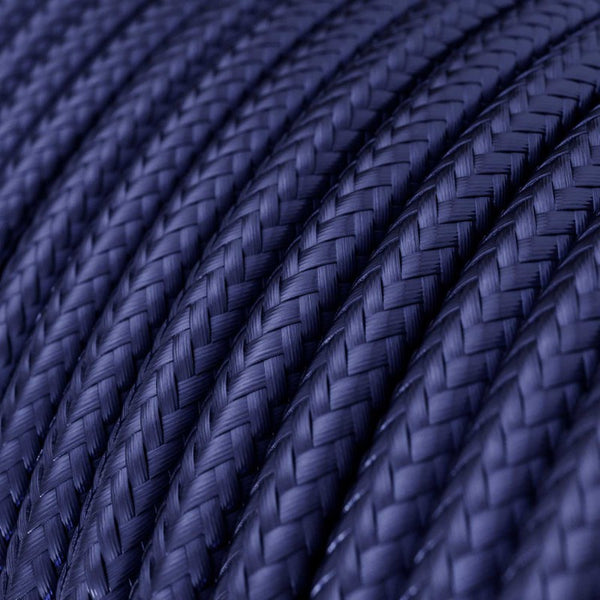 Cable redondo tejido en zafiro con polo a tierra - RM34