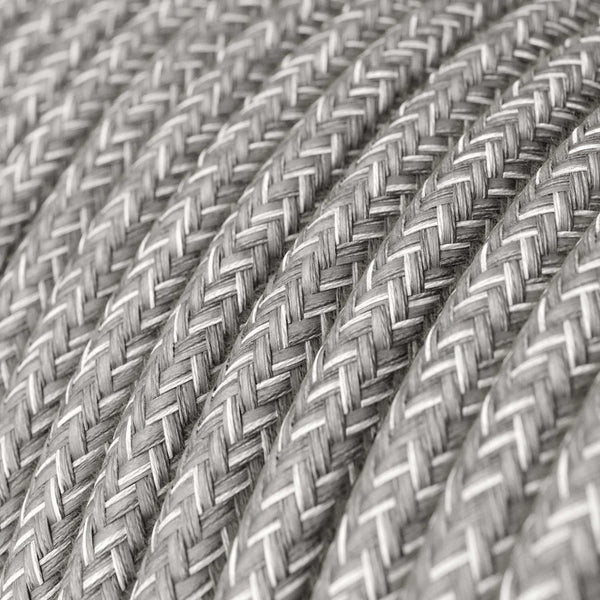 Cable redondo tejido en lino gris - RN02