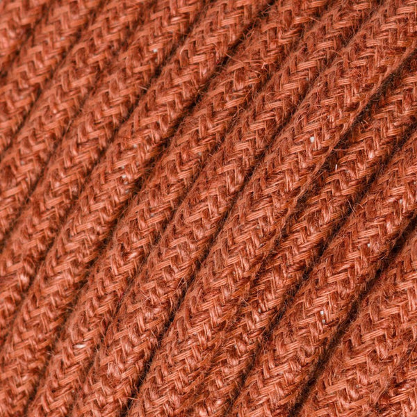 Cable redondo tejido en yute arcilla naranja - RN27