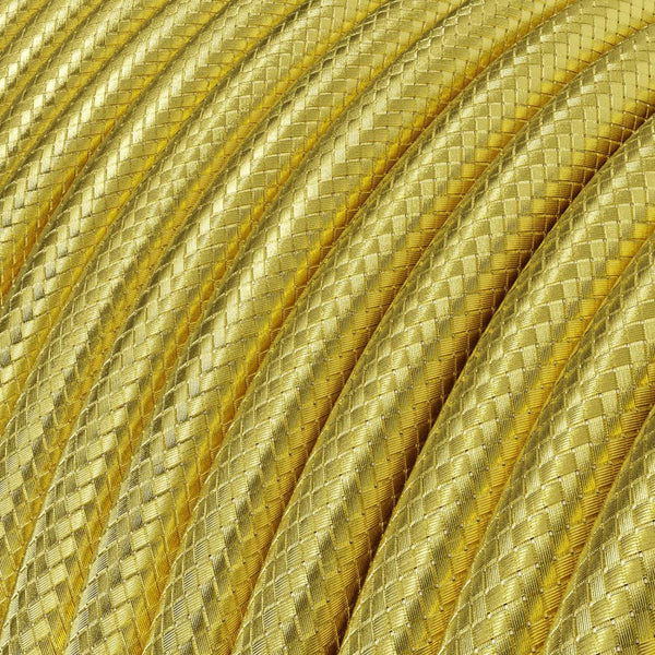 Cable redondo tejido 100% en alambre dorado - RR13
