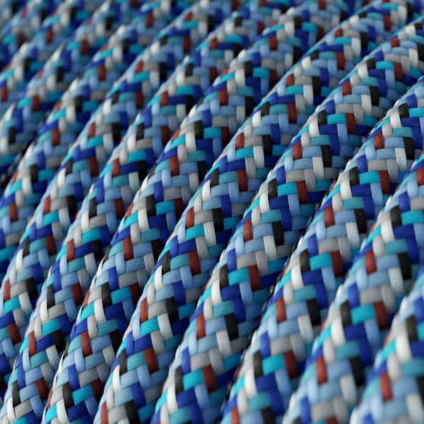 Cable redondo tejido en pixel azul - RX03