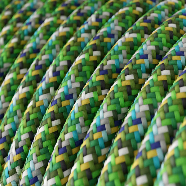 Cable redondo tejido en pixel verde - RX05