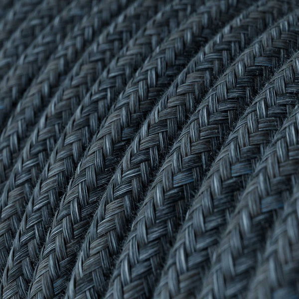 Cable redondo tejido en algodón azul mirage - RX10