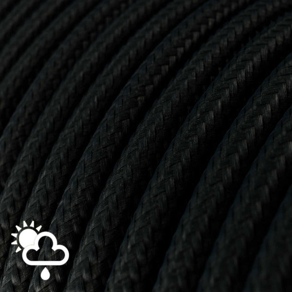 Cable redondo para exterior tejido en negro - SM04