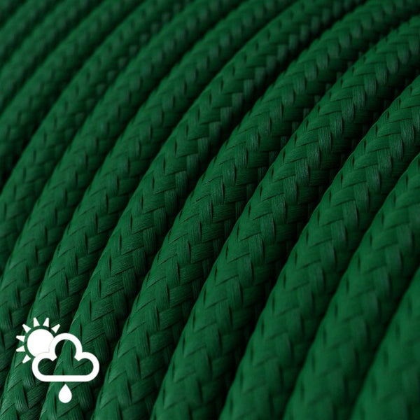 Cable redondo para exterior tejido en verde oscuro - SM21