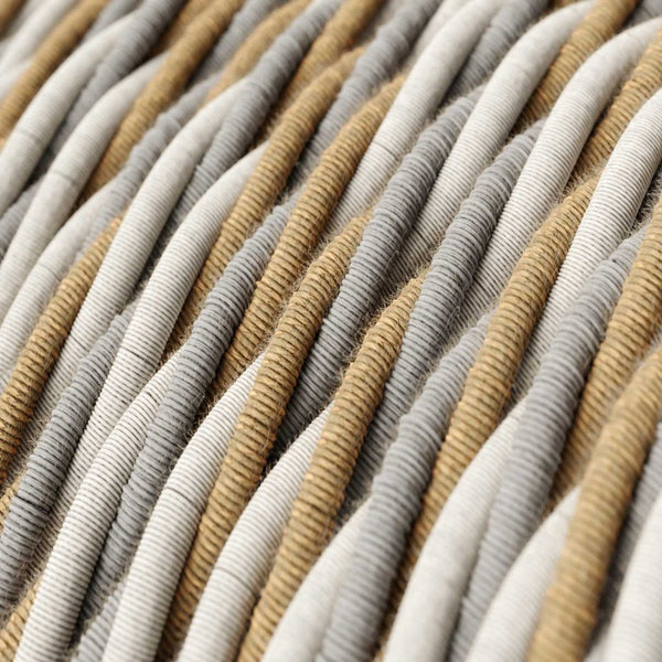 Cable trenzado tejido en yute, algodón y lino naturales - TN07