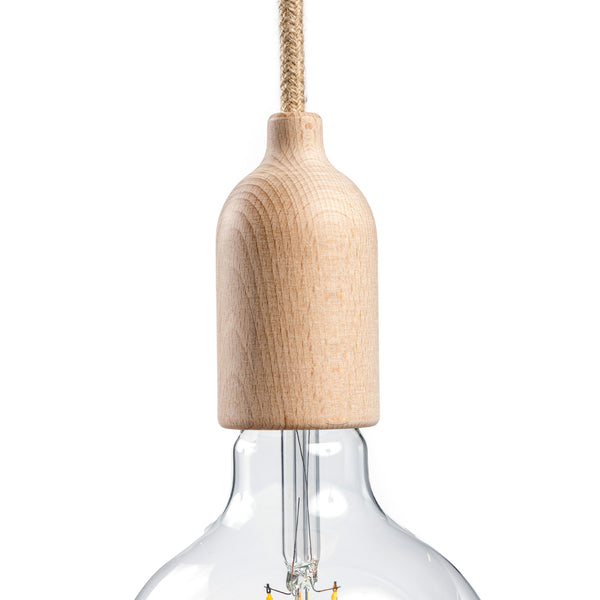 Kit portalámparas (socket) E27 de madera  de madera con prensacable oculto