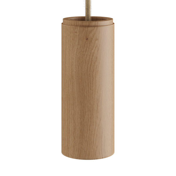 Lámpara colgante con pantalla de madera Tub-E14